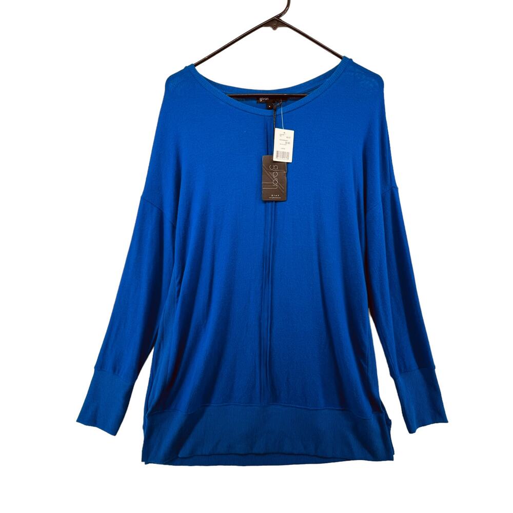 Gibson Nordstrom Sweater Size Large NEW Blue Long Tunic Length Rayon Stretch